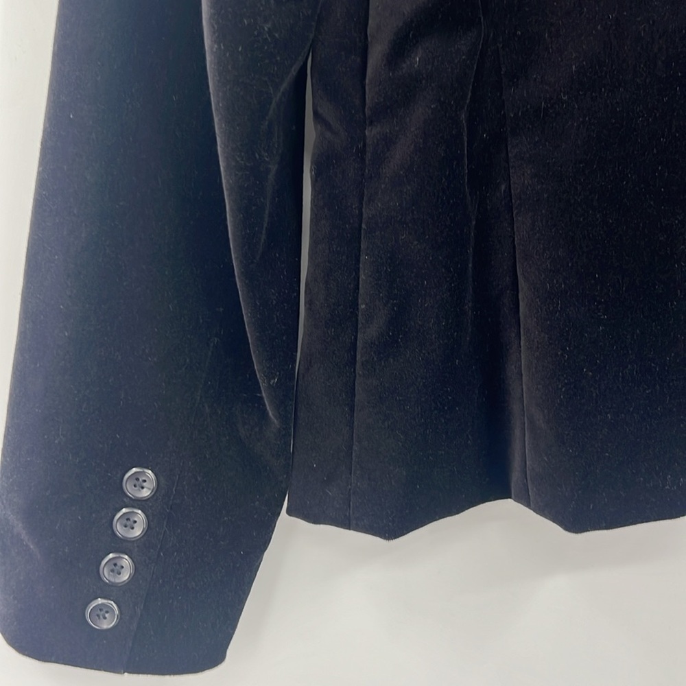 Rafaela Velvet Two Button Black Y2K Stretch Blazer SZ 6 New - Picture 8 of 13